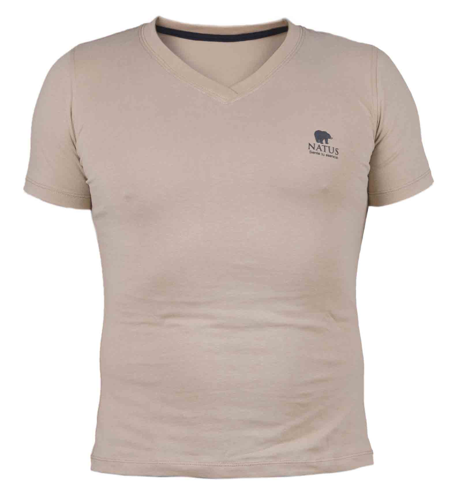 Camiseta T-Shirt Cuello V Beige