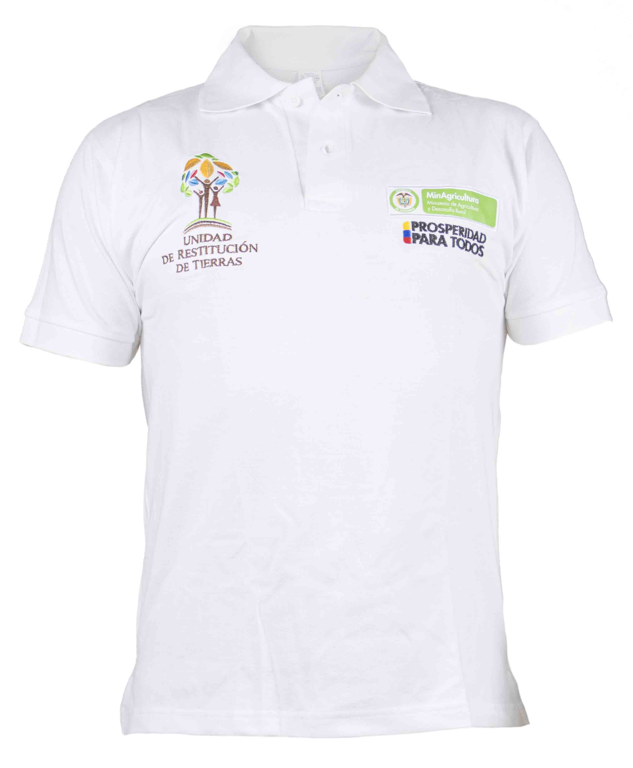 Camiseta tipo polo institucional blanca