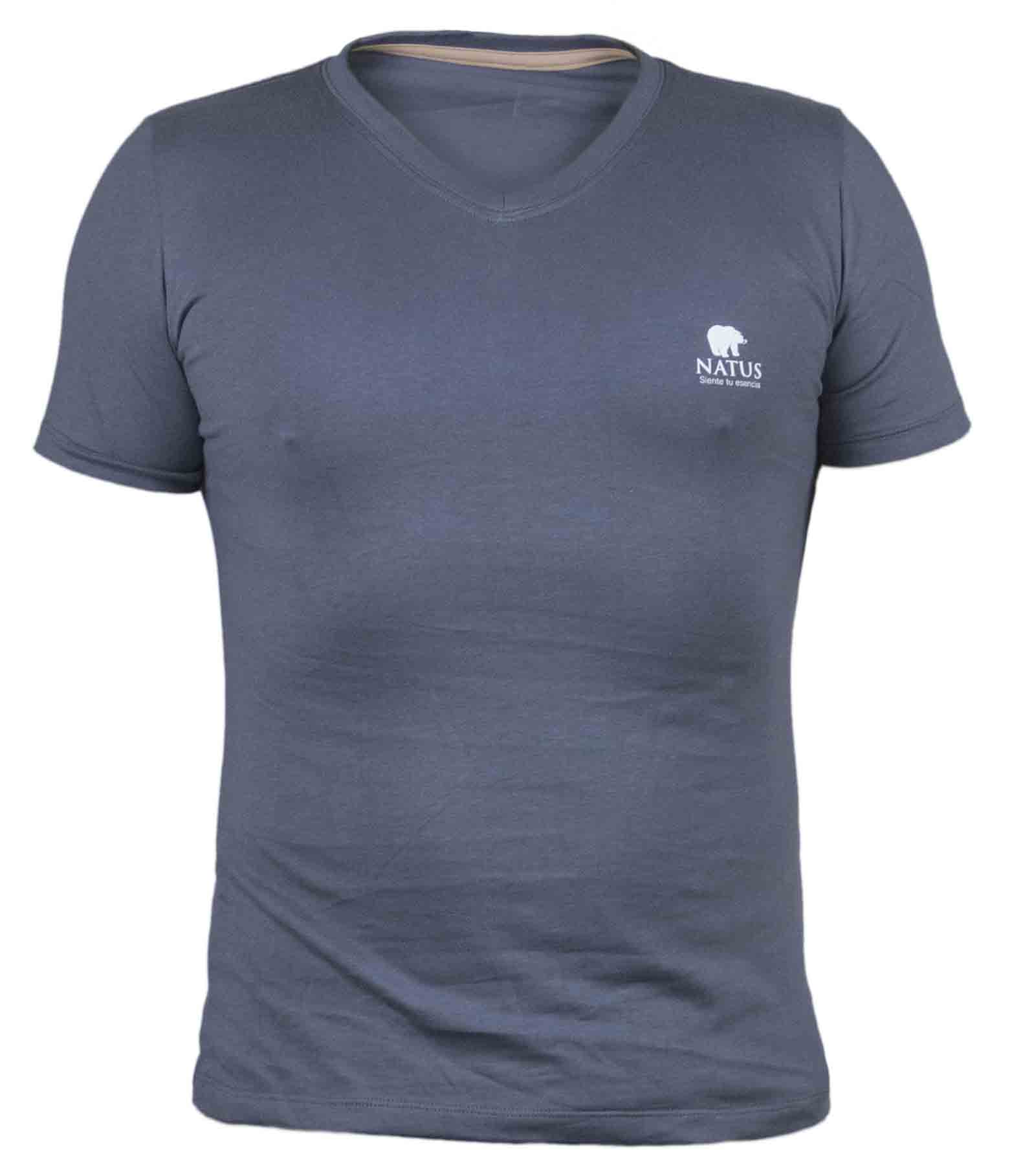 T-Shirt Cuello V Azul Oscuro