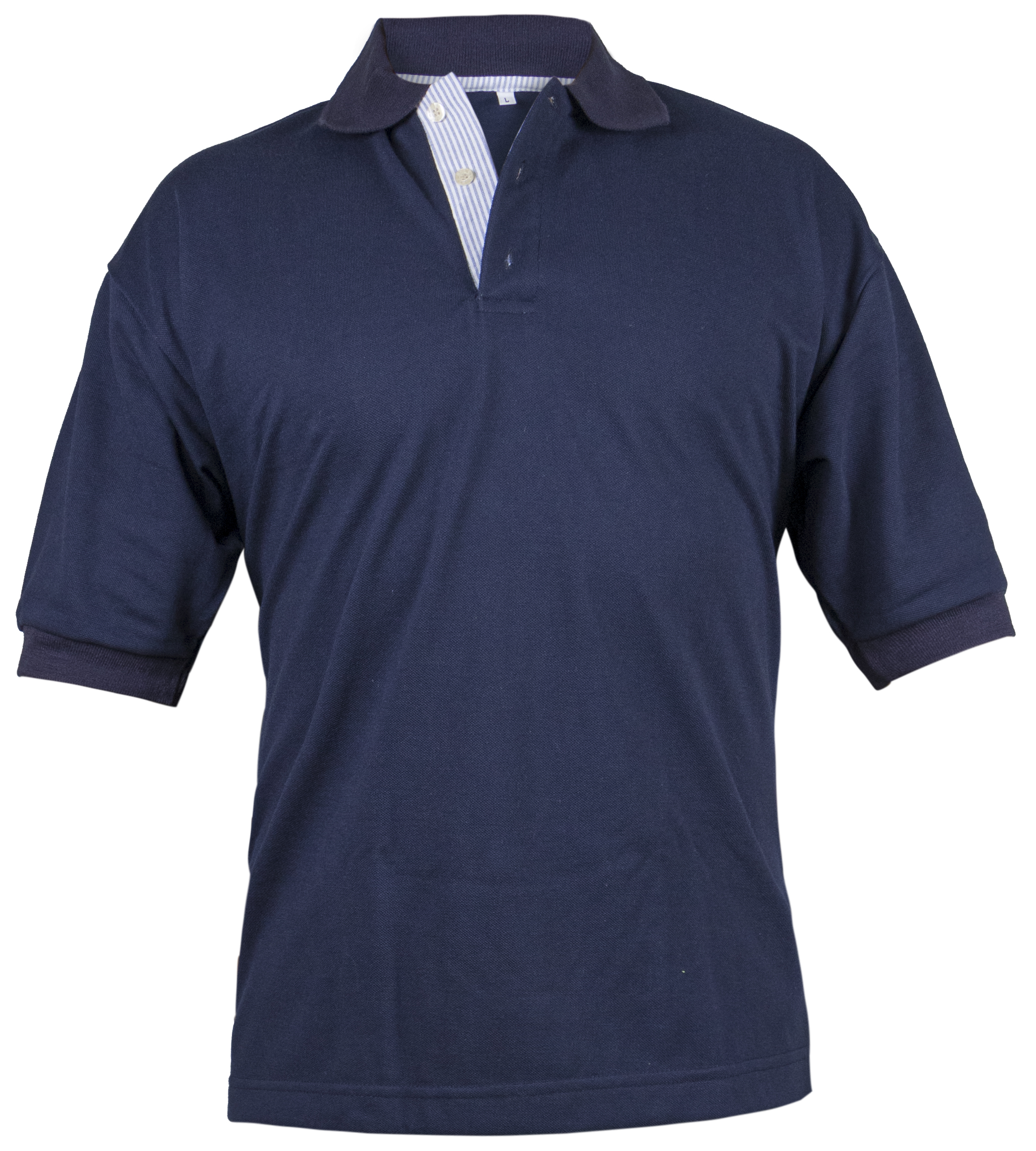 Polo azul marino con detalle de cuello (variante)