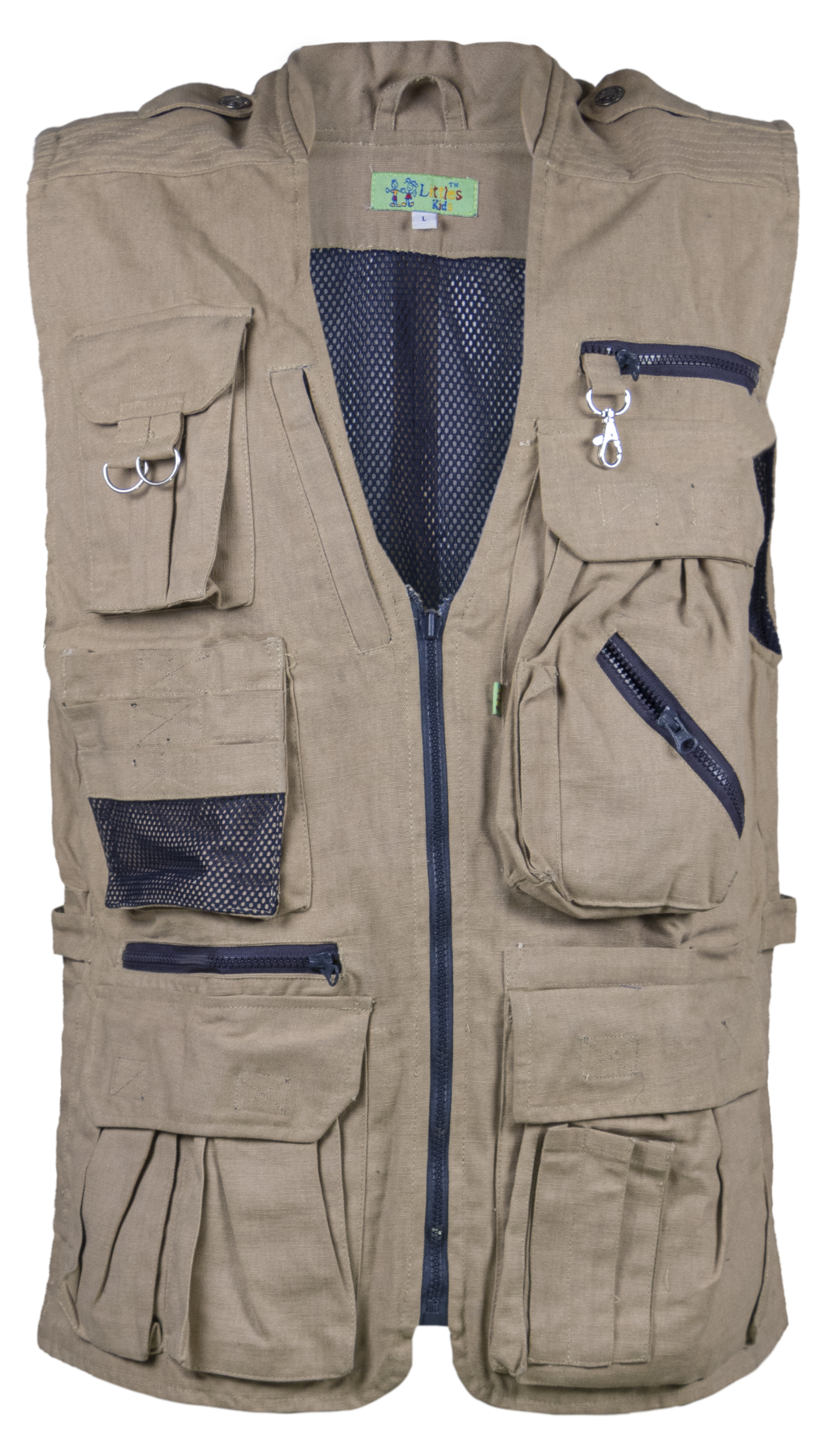 Chaleco multipropósito beige con malla (variante)