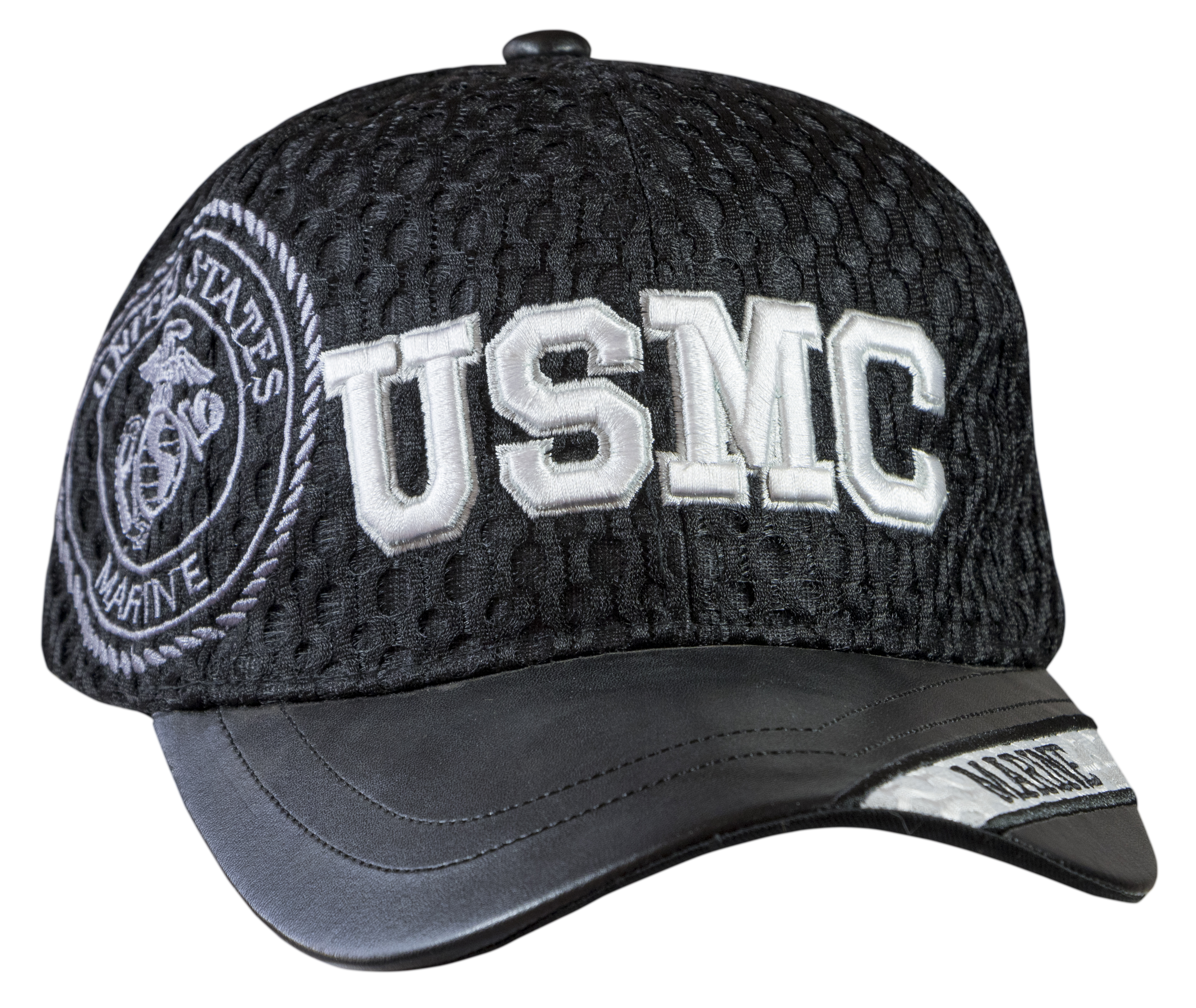 Gorra negra USMC con malla (variante)